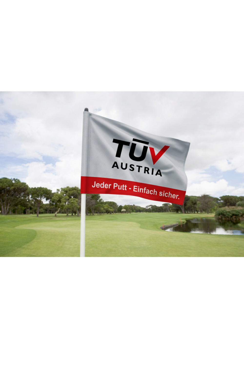 Custom branded course flag by REVEL